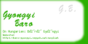 gyongyi baro business card